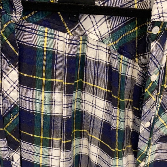 Navy/Green/Yellow/White Rails Plaid Button Down - Picture 3 of 3